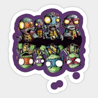 Turtle Zombie Reflections Sticker